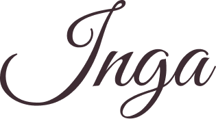 name "Inga" written in handwriting font